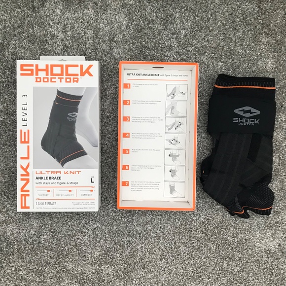 Shock Doctor Ultra Knit ankle brace with stays & figure 6 straps large level 3 - Picture 2 of 15